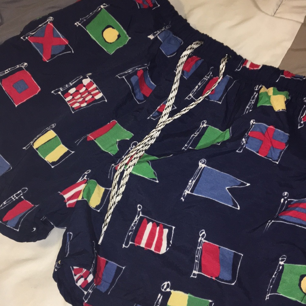 Vintage Nautica flag swim shorts Size medium